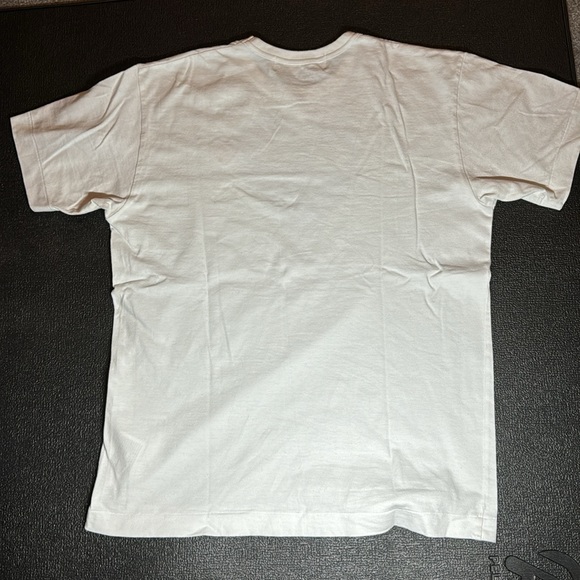 COMME DES GARÇONS PLAY Double Heart Cotton T-Shirt - White/Blue/Red - Medium - Picture 4 of 4